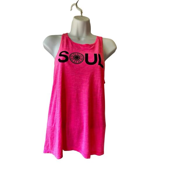 Soulcycle Slub A-line tank Neon Pink Size M NWT - Picture 4 of 5